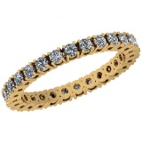0.94 Ctw VS/SI1 Diamond 14K Yellow Gold Band Ring