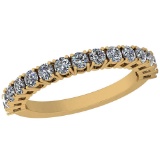 0.81 Ctw Diamond I2/I3 14K Yellow Gold Eternity Band Ring
