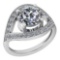 2.30 Ctw Diamond I2/I3 14K White Gold Vintage Style Halo Ring
