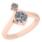 1.04 Ctw Diamond I2/I3 14K Rose Gold Vintage Style Ring
