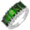 3.50 CTW Genuine Chrome Diopside .925 Sterling Silver Ring