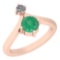 1.00 Ctw VS/SI1 Emerald And Diamond Platinum 14K Rose Gold Plated Ring