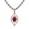 9.00 Ctw SI2/I1 Ruby And Diamond 14K Rose Gold Necklace