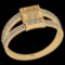 0.45 Ctw I2/I3 Diamond 10K Yellow Gold Casino theme Ring