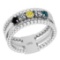 0.50 Ctw I2/I3 Treated Fancy Multi Diamond 14K White Gold Eternity Band Ring