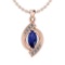 0.42 Ctw VS/SI1 Blue Sapphire And Diamond 14K White Gold Pendant