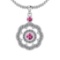 1.03 Ctw VS/SI1 Pink Sapphire And Diamond 14K White Gold Pendant Necklace