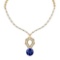 6.67 Ctw VS/SI1 Tanzanite And Diamond 14k Yellow Gold Victorian Style Necklace