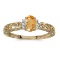 10k Yellow Gold Oval Citrine And Diamond Ring 0.32 CTW