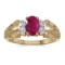 14k Yellow Gold Oval Ruby And Diamond Ring 0.74 CTW