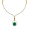 10.79 Ctw VS/SI1 Emerald And Diamond 14k Yellow Gold Victorian Style Necklace