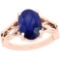 2.50 Ctw Blue Sapphire 14K Rose Gold Solitaire Ring