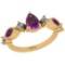 1.25 Ctw I2/I3 Amethyst And Diamond 10K Yellow Gold Cocktail Ring