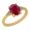 1.33 Ctw I2/I3 Ruby And Diamond 14K Yellow Gold Ring