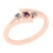 0.10 Ctw I2/I3 Amethyst And Diamond 10K Rose Gold three Stone Ring