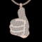 1.27 Ctw SI2/I1 Diamond 14K Rose And White Gold Two tone Pendant