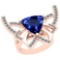 6.12 Ctw VS/SI1 Tanzanite And Diamond Platinum 14K Rose Gold Plated Ring