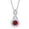 14k White Gold 4 mm Ruby and .14 ct Diamond Swirl Pendant