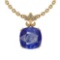 5.80 Ctw VS/SI1 Blue Sapphire And Diamond 14K Rose Gold Pendant