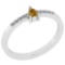 0.21 Ct Natural Yellow Diamond I2/I3And White Diamond I2/I3 18k White Gold Anniversary Ring