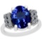 5.22 Ctw VS/SI1 Tanzanite And Diamond Platinum Vintage Style Ring