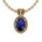 0.77 Ctw VS/SI1 Blue Sapphire And Diamond 14K Rose Gold Pendant