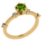 0.64 Ctw I2/I3 Peridot And Diamond 10K Yellow Gold Promises Ring