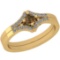 0.25 Ct Natural Yellow Diamond I2/I3And White Diamond I2/I3 10K Yellow Gold Vintage Style Ring