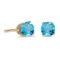 4 mm Round Blue Topaz Stud Earrings in 14k Yellow Gold 0.52 CTW