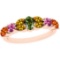 1.35 Ctw Multi Sapphire 14k Rose Gold Ring