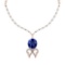 8.83 Ctw VS/SI1 Tanzanite And Diamond 14k Rose Gold Victorian Style Necklace