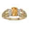 14k Yellow Gold Oval Citrine And Diamond Ring 0.65 CTW