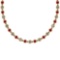 4.04 Ctw SI2/I1 Ruby And Diamond Style Bezel Set 14K Yellow Gold Necklace