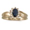 10k Yellow Gold Oval Sapphire And Diamond Ring 0.53 CTW