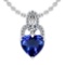 4.26 Ctw SI2/I1 Tanzanite And Diamond Platinum Pandant