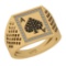 0.20 Ctw SI2/I1 Treated Fancy Black And White Diamond 14K Yellow Gold Gifts For Players Men's Ring