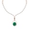 10.79 Ctw VS/SI1 Emerald And Diamond 14k Rose Gold Victorian Style Necklace