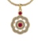 1.03 Ctw VS/SI1 Ruby And Diamond 14K Yellow Gold Pendant Necklace