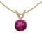 14k Yellow Gold Round Rhodolite Garnet Pendant 0.42 CTW