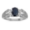 14k White Gold Oval Sapphire And Diamond Ring 0.81 CTW