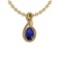 1.27 Ctw VS/SI1 Blue Sapphire And Diamond 14K Yellow Gold Pendant