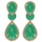 9.75 Ctw Emerald And Diamond I2/I3 14K Yellow Gold Earrings