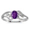 10k White Gold Oval Amethyst And Diamond Ring 0.35 CTW