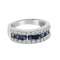 14k White Gold Wide Sapphire Ring 1.71 CTW