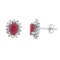 10k White Gold Ruby and Diamond Earrings