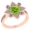 1.93 Ctw I2/I3 Peridot And Diamond 10K Rose Gold Engagement Ring
