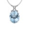 27.85 Ctw I2/I3 Blue Topaz And Diamond 14K White Gold Necklace
