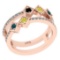 0.59 Ctw I2/I3 Treated Fancy Multi Diamond 14K Rose Gold Vintage Style Engagement Ring