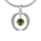 0.37 Ctw VS/SI1 Green Sapphire And Diamond Platinum Pendant