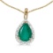 14k Yellow Gold Pear Emerald Pendant